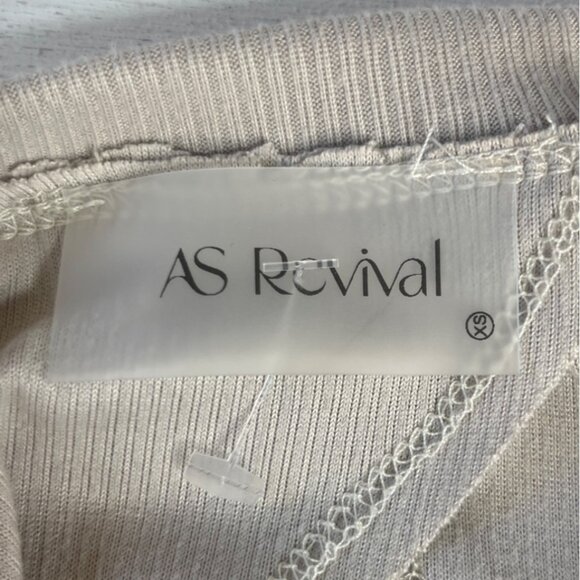 AS Revival Long Sleeve Cropped Top Shirt Womens XS Tan New WOT Back Cutout - Picture 5 of 6